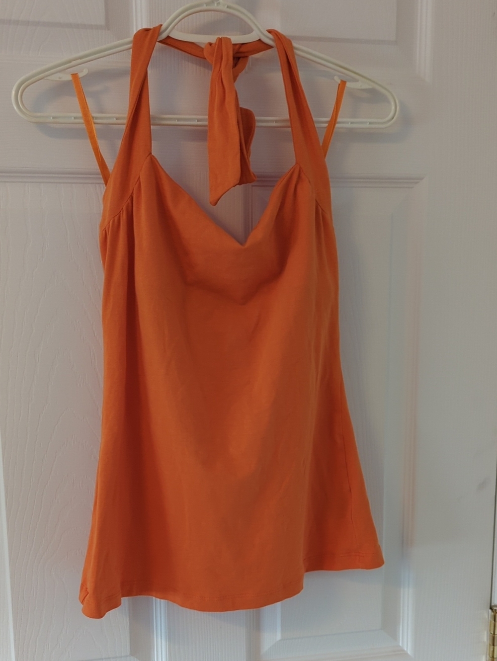 Suzy Shier Orange Halter Tie Women's Tank Top